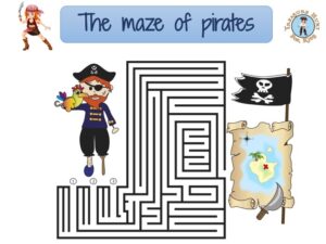Free printable game for kids: maze of pirates