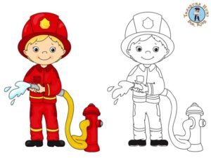 Firefighter Coloring Page - Free Printables - Treasure hunt 4 Kids