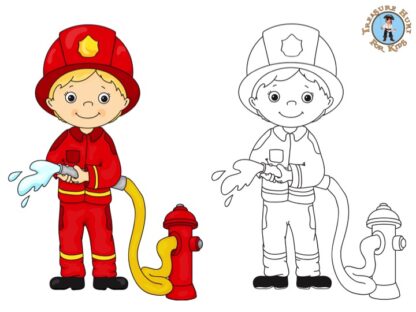 Firefighter coloring page