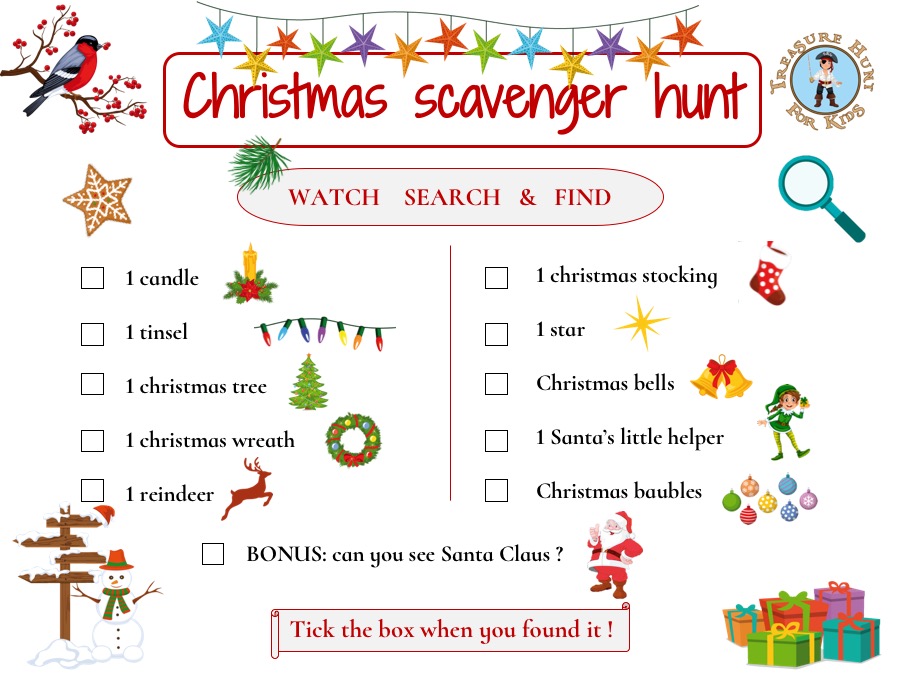 Free Christmas Scavenger Hunt Printables