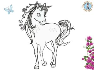 Unicorn free printable colouring for kids