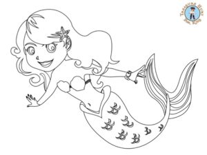 Mermaid coloring page for kids