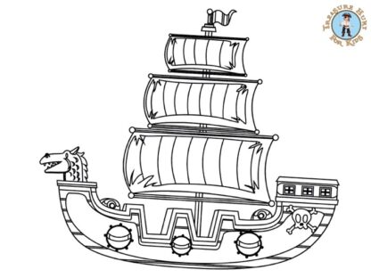 Pirate Galleon Coloring Page