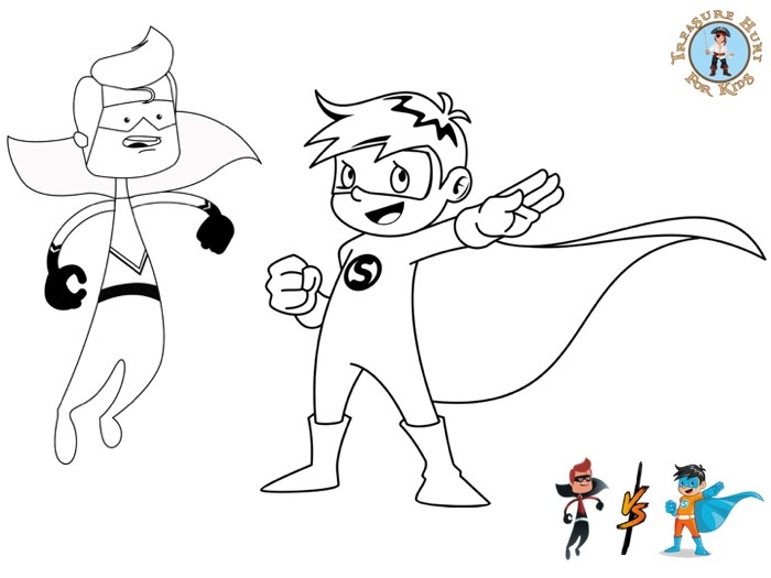 Superhero coloring page for kids