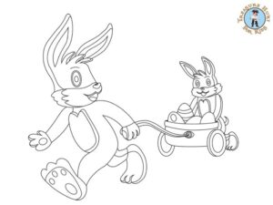 Easter bunny coloring page for kids to print