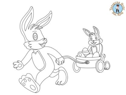 Easter bunny coloring page for kids to print