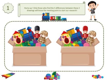 Difference game for kindergarten mystery game kit to print