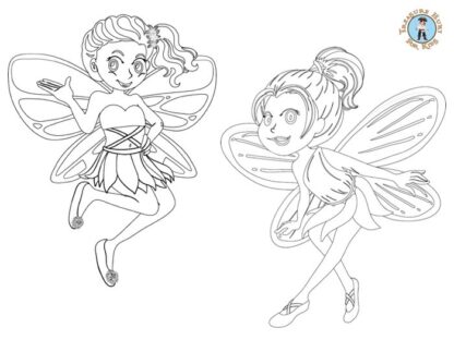 Printable fairies coloring page