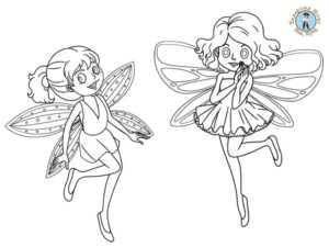 Printable fairy coloring page for kids