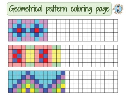 Geometrical pattern coloring page for kids