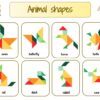 Printable templates for tangram animal puzzles