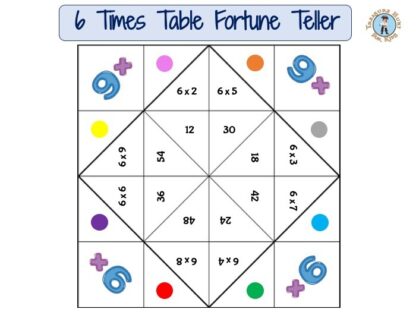 6 times table fortune teller to print for your kids