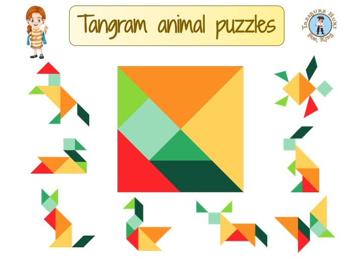 Printable Tangram Animals Shapes