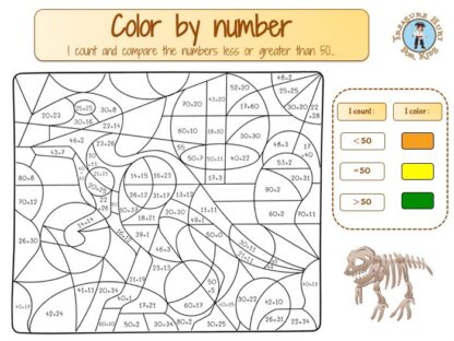 Comparing numbers color by number math worksheet