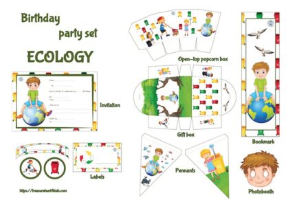 Ecology birthday party printables to decorate easily your big event.