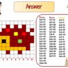 Printable multiplication mosaic math puzzle for kids