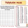 Multiplication mosaic math worksheet to print for kids