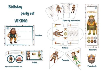 Viking birthday party Printables for kids
