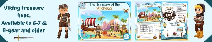 Viking treasure hunt game to print: educational game