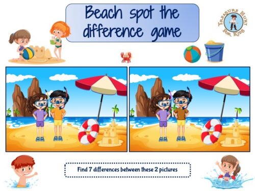 Beach spot the difference game