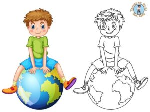 Earth and protection of the planet coloring page
