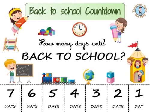 Back To School Countdown Calendar To Print Treasure Hunt 4 Kids