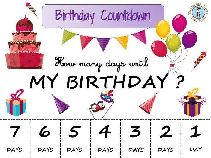 Birthday Countdown Calendar Treasure hunt 4 Kids