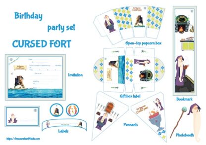 Cursed Fort birthday party printables for kids