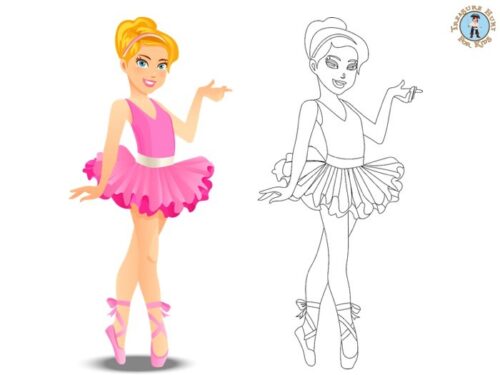 ballerina at the dance coloring page
