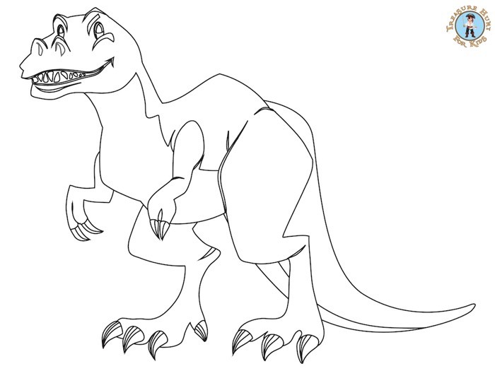 Dinosaur Coloring Page - Free Printables - Treasure hunt 4 Kids