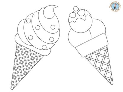 ice cream coloring page for kids