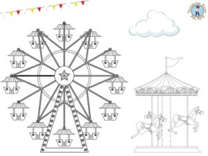 Merry Go Round Coloring Page - Free Printables - Treasure hunt 4 Kids
