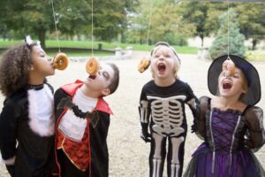 Donut Eating Race for Halloween party