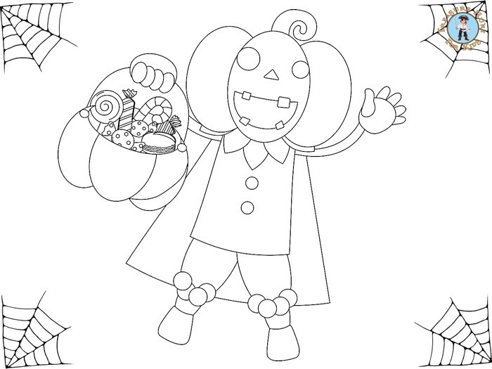 Halloween treats coloring page