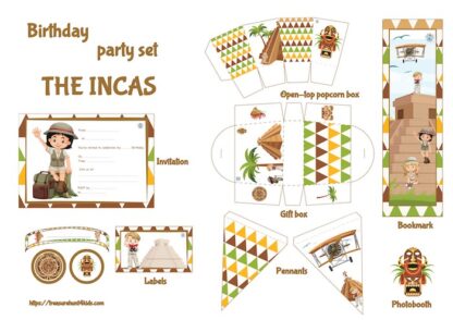Inca birthday party printables for kids