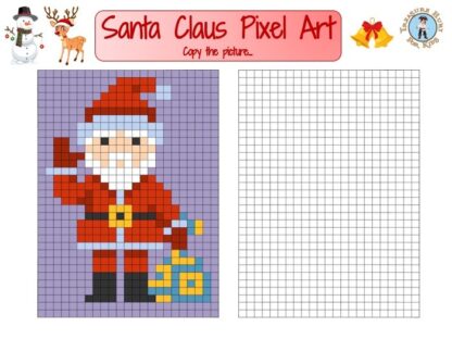 Christmas Pixel Art: draw Santa Claus
