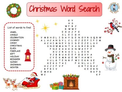 Christmas word search for kids to print