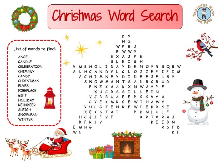 christmas word search puzzles for kids