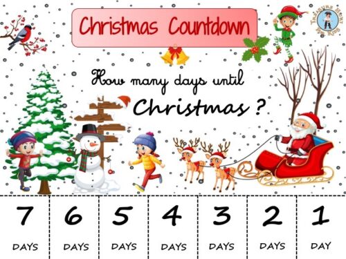 Printable Christmas countdown calendar