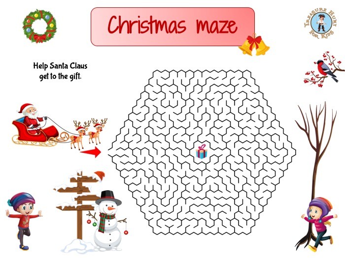 christmas-maze-printable-games-activities-treasure-hunt-4-kids