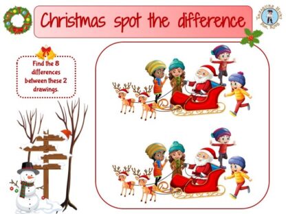 Christmas spot the difference worksheet activity