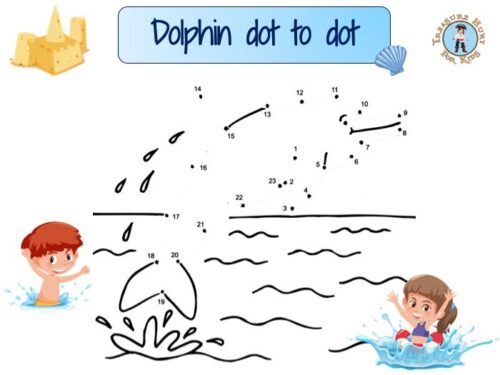 Dolphin dot to dot is a game containing a sequence of numbered dots. Draw the lines connecting the dots in order to reveal the outline of a dolphin.