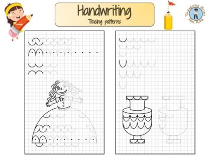 Tracing pattern for handwriting worksheet