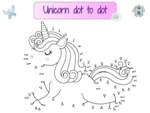 Unicorn dot to dot: draw the lines connecting the dots in order to reveal the outline of a unicorn