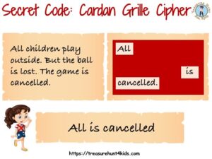 secret code for kids: cardan grille cipher