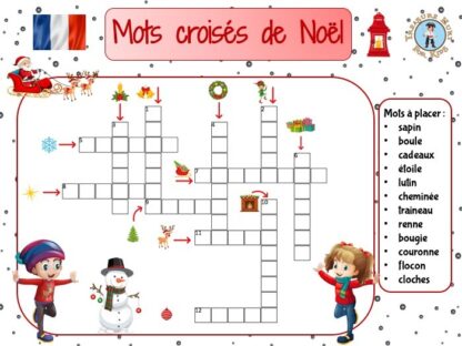 French Christmas crossword puzzle