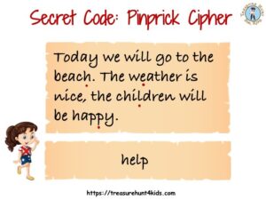 secret code: pinprick cipher