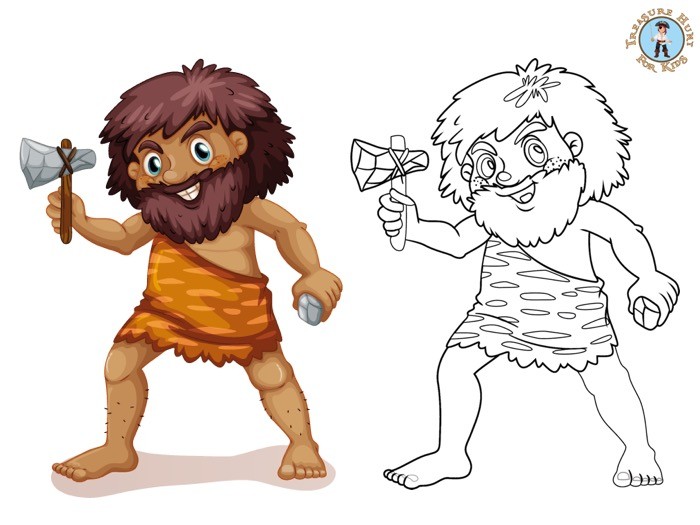 Prehistory coloring page