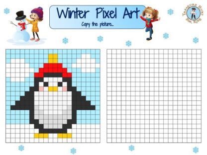 Winter Pixel Art Grid