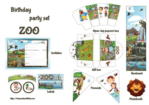 Zoo birthday party printables